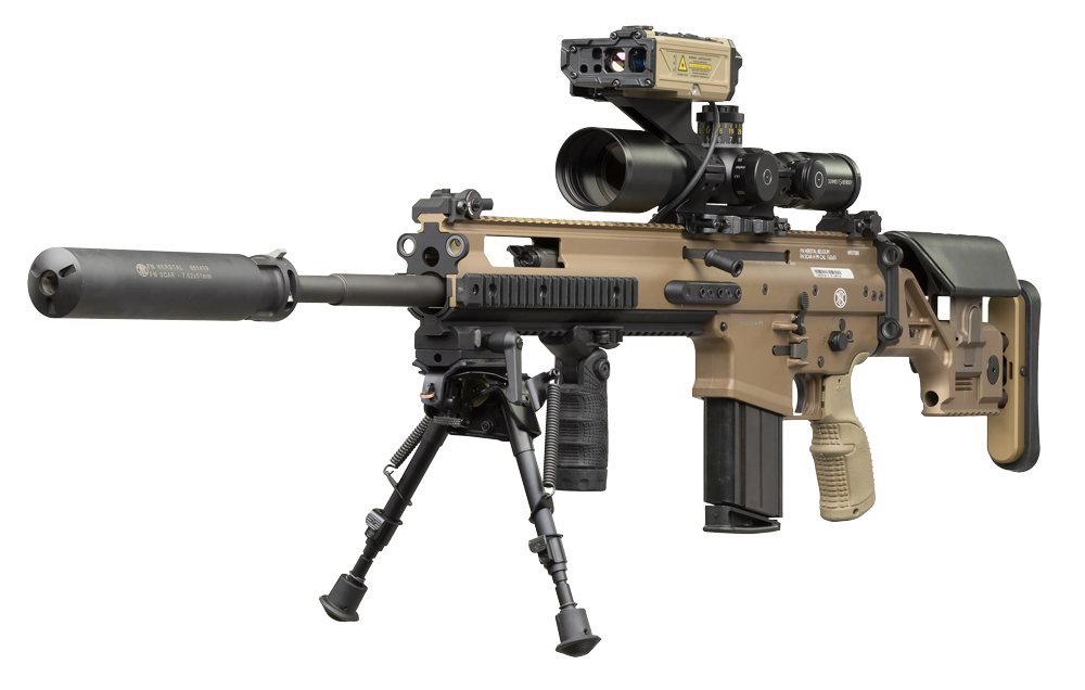FN Elity Mounted on FN SCAR-H PR Rifle